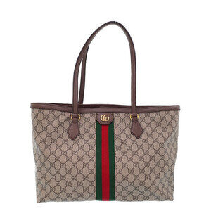 GUCCI Ophidia Supreme GG Tote Shoulder Bag Brown